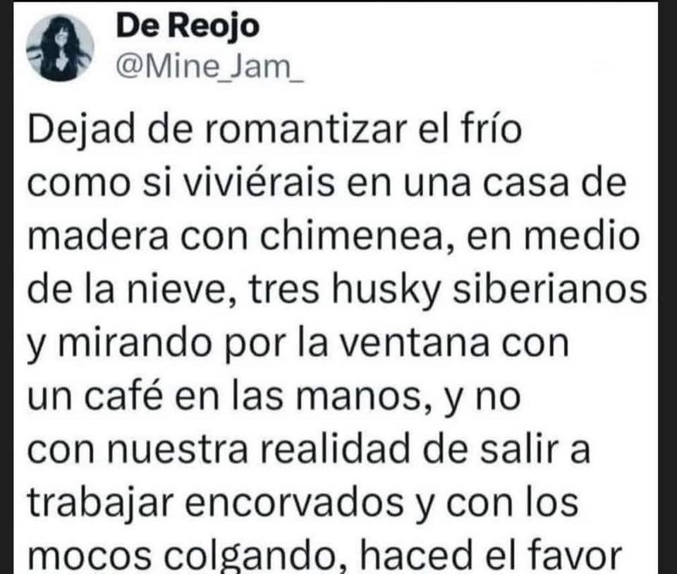 No hay nada mejor que el frío, aunque nosotros nos somos imparciales 🙂🙃😃
#FelizMartes
#FelizMartesATodos
#FelizMartesParaTodos