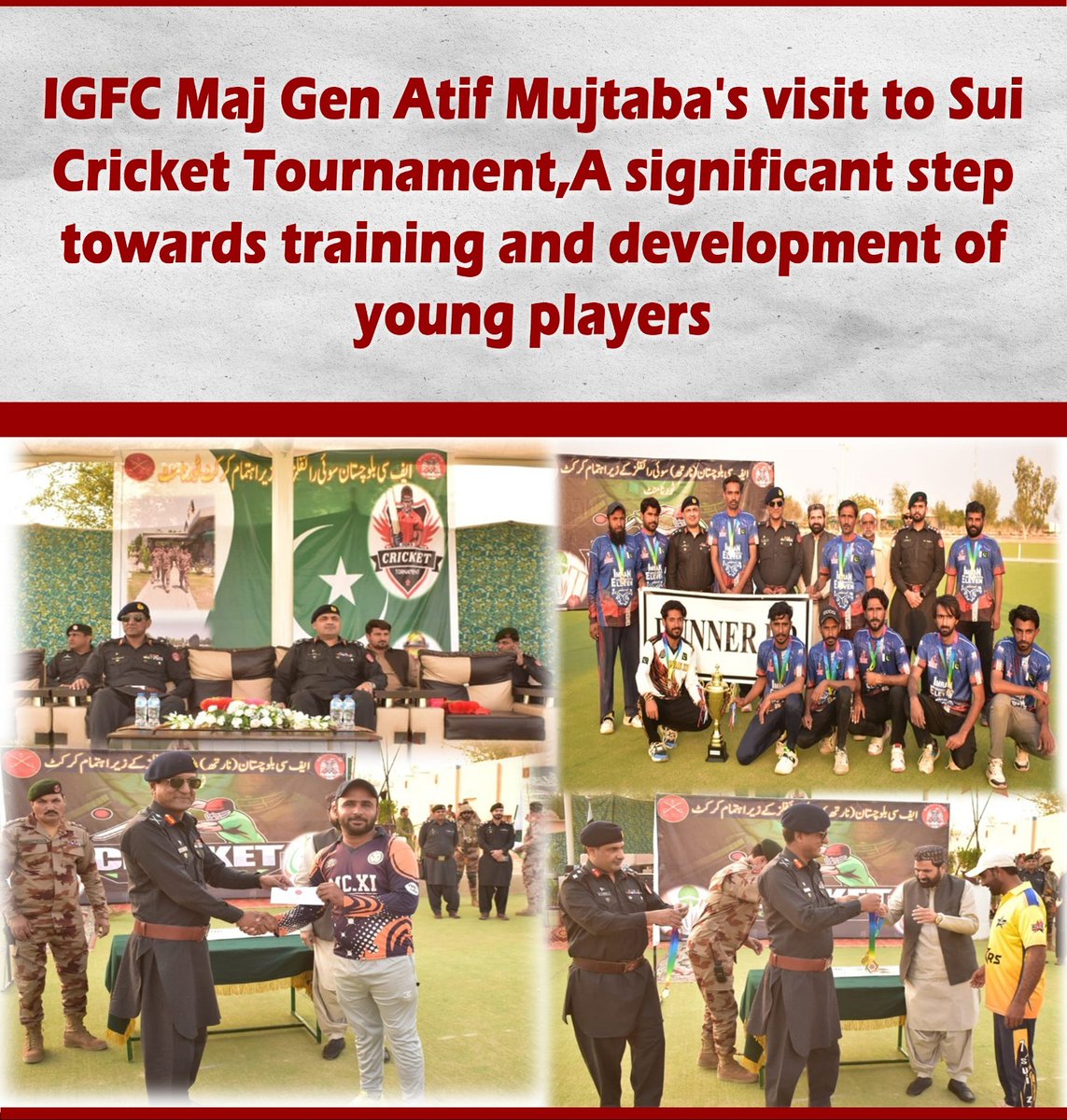 MeerChakar16494's tweet image. During the Sui visit, IGFC participated in the cricket tournament and expressed appreciation for the performance of the youth. He said that sports instill discipline and positive thinking in the youth.

#Balochistan  #DeraBugti #Abhiya #perletti #Sismo