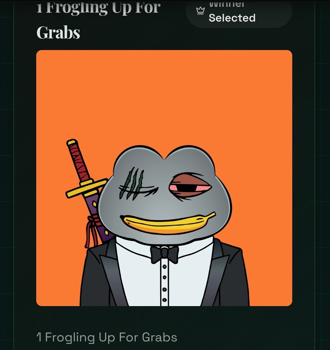 Won  🍌 mouth <a href="/froglings/">FroGlings</a> from the swamp, guys, this is massive, just few months ago  the hub was launched, I've won 3 massive 🔥 Quest .
From $HOES, to GEEZ and now Froglings 🐸.

It's never too late to join the Swamp.

<a href="/froglings/">FroGlings</a> On TOP and thanks to our Legend, Amazing founder