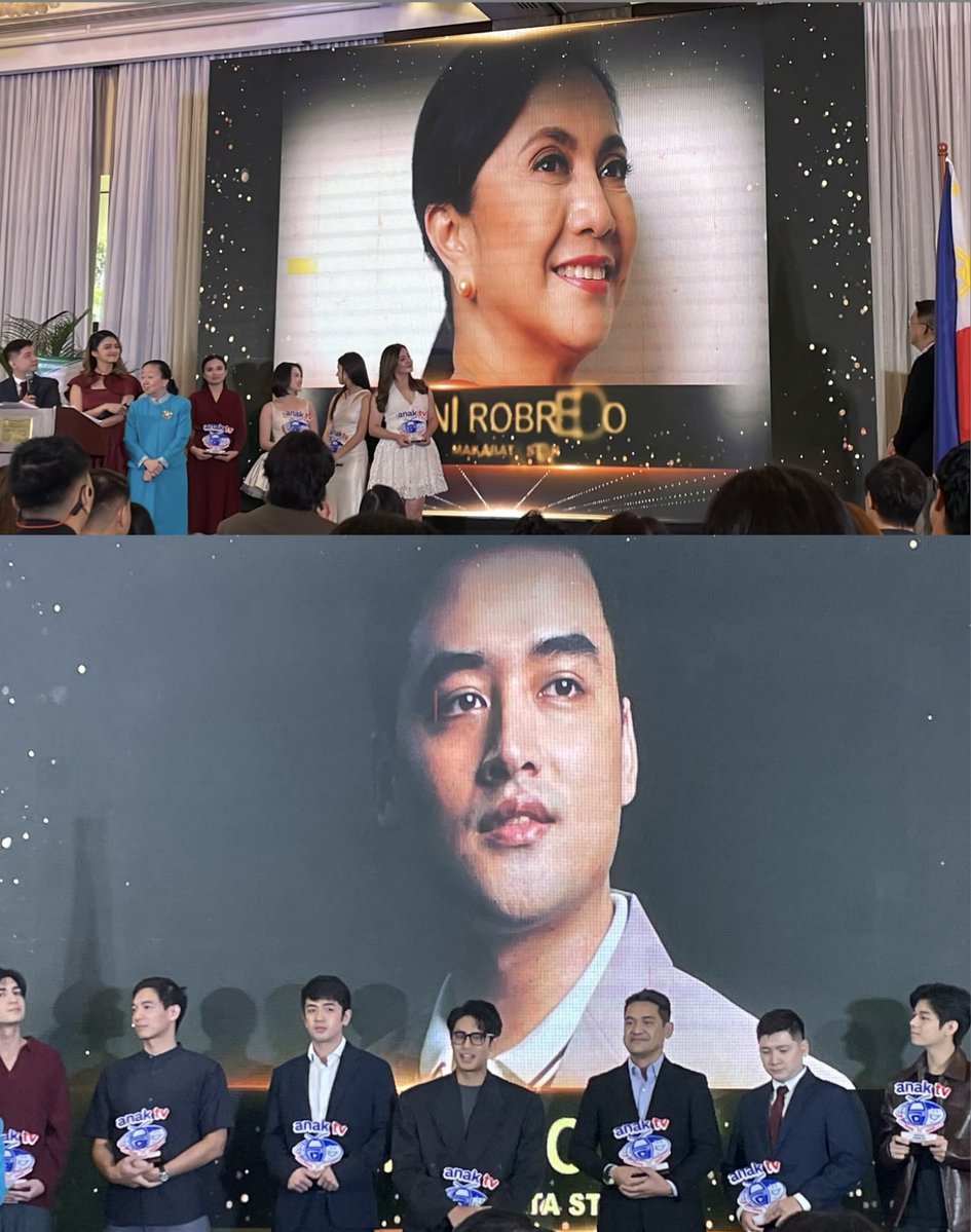 arcelo_ian's tweet image. CONGRATULATIONS, LENI AND VICO!

Local chief executives Mayors Leni Robredo and Vico Sotto of Naga and Pasig, were among the personalities recognized as Makabata Stars in the annual AnakTV Seal Awards.

📷: This photo was courtesy of ABS-CBN News Correspondent Anjo Bagaoisan.