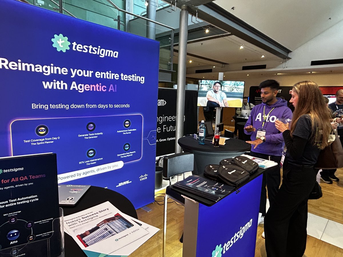 testsigmainc's tweet image. Agile Testing Days Germany was a wrap! What an incredible experience it was! 🇩🇪✨ A big thank you to everyone who stopped by, shared ideas, and explored what’s next in AI-powered test automation. 🚀
Until next time!
#AgileTestingDays #AutomationTesting #AITesting #Testsigma