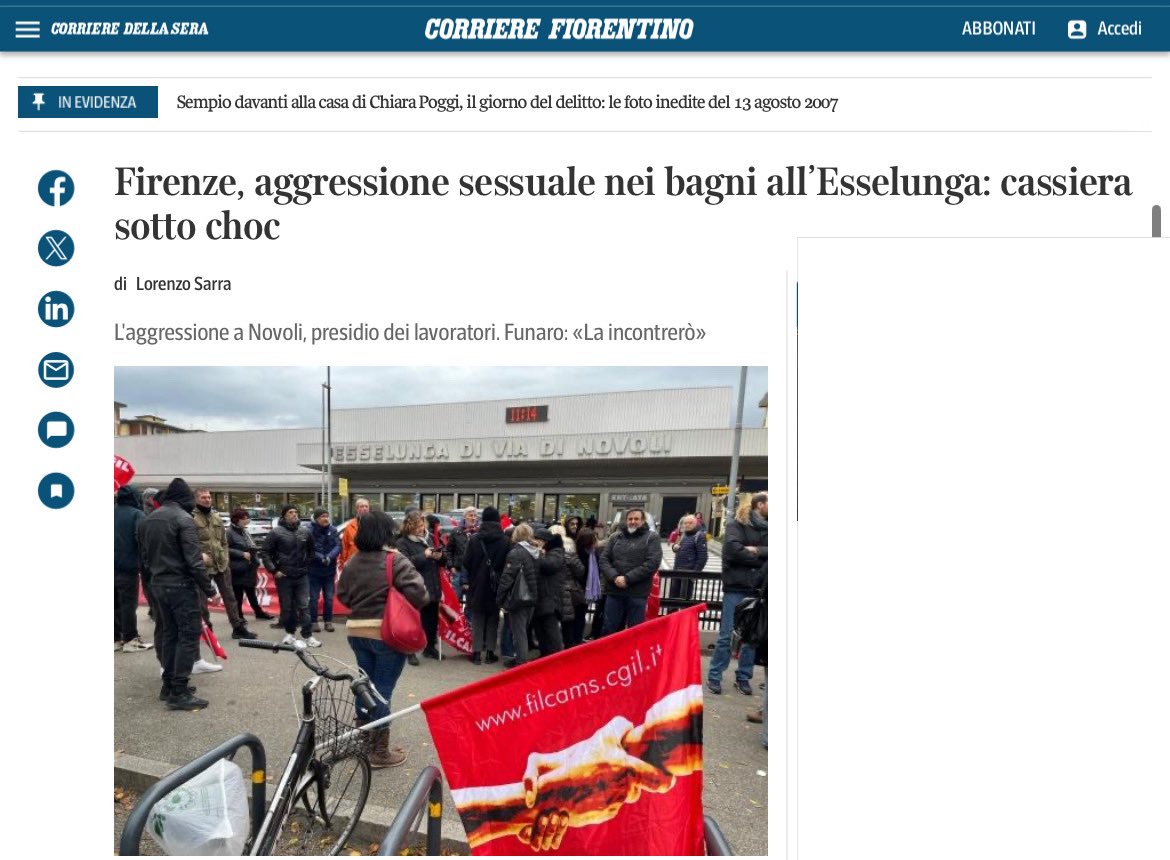Screenshot articolo Corriere Fiorentino