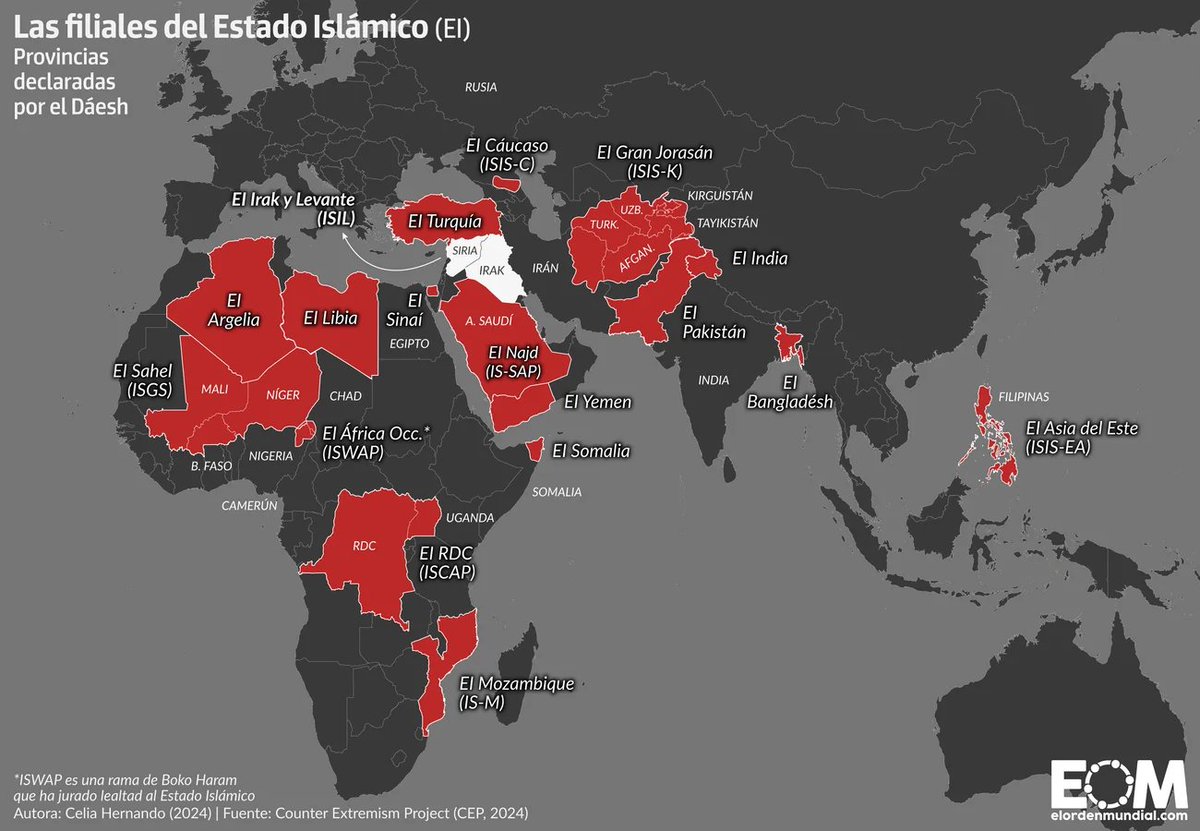 #Geopolítica #AnálisisIEEE
El Daesh-K se expande tras la retirada de la OTAN, subrayando la importancia de la acción occidental para contenerlo.

📄 "La importancia de #Afganistán en la extensión del Daesh-K"
✍️ Rahman Nabil y José Ignacio Castro Torres

🔗defensa.gob.es/ceseden/-/ieee…