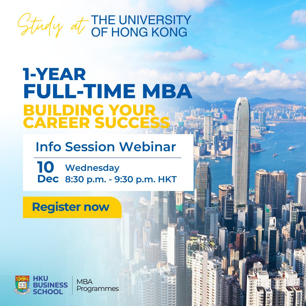 HKU_MBA's tweet image. Join us online on 10 December for the 𝗛𝗞𝗨 𝗙𝘂𝗹𝗹-𝘁𝗶𝗺𝗲 𝗠𝗕𝗔 𝗜𝗻𝗳𝗼 𝗦𝗲𝘀𝘀𝗶𝗼𝗻 and discover how our intensive 1-year programme at Asia’s #1 university can open doors to global opportunities.
𝗥𝗲𝘀𝗲𝗿𝘃𝗲 𝘆𝗼𝘂𝗿 𝗽𝗹𝗮𝗰𝗲 𝗻𝗼𝘄!
👉shorturl.at/KnWjY