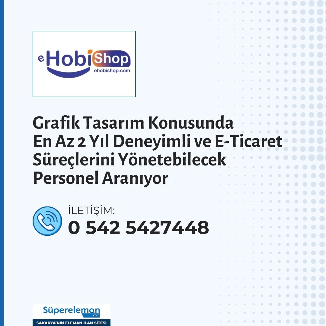 Grafik Tasarım Konusunda En Az 2 Yıl Deneyimli ve E-Ticaret Süreçlerini Yönetebilecek Personel Aranıyor

📌 İlan detayları
supereleman.com/job/job_rds6_1…

🌐 Daha fazla ilan görmek için web sitemizi ziyaret edebilirsiniz: supereleman.com #sakarya #işilanı #işfırsatı #personel