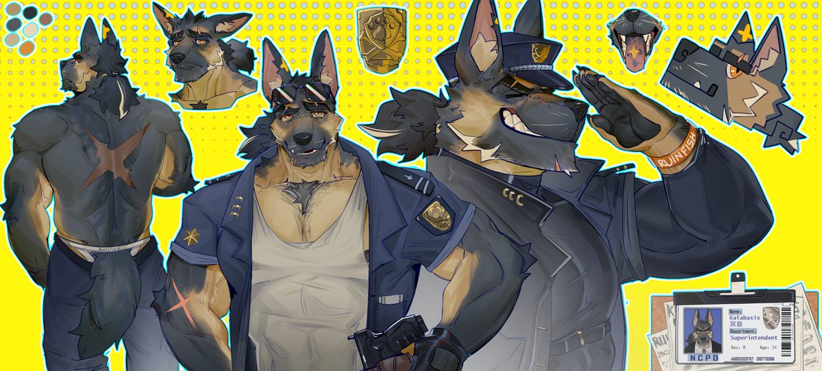 OC：Katabasis
（the German Shepherd I drew three years ago~）