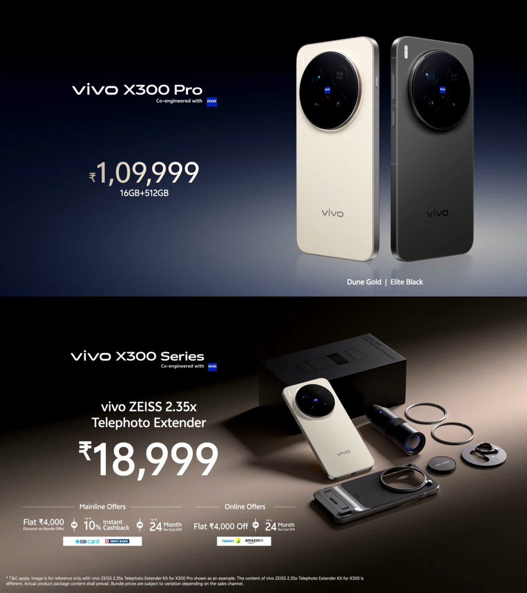 TechHome100's tweet image. Vivo X300 Pro launched in India 🇮🇳 
 
🔹 6.78&quot; BOE Q10+ 1.5K 120Hz 8T LTPO OLED Flat Display, 4500nits Peak Brightness, 2160Hz PWM Dimming, 1.1mm Ultra narrow bezels 
🔹 Dimensity 9500
🔹 LPDDR5X Ultra + UFS 4.1 
🔹 50MP Sony LYT-828 (OIS)
🔹 50MP JN1 UW
🔹 200MP HPB (3.5x) 85mm…