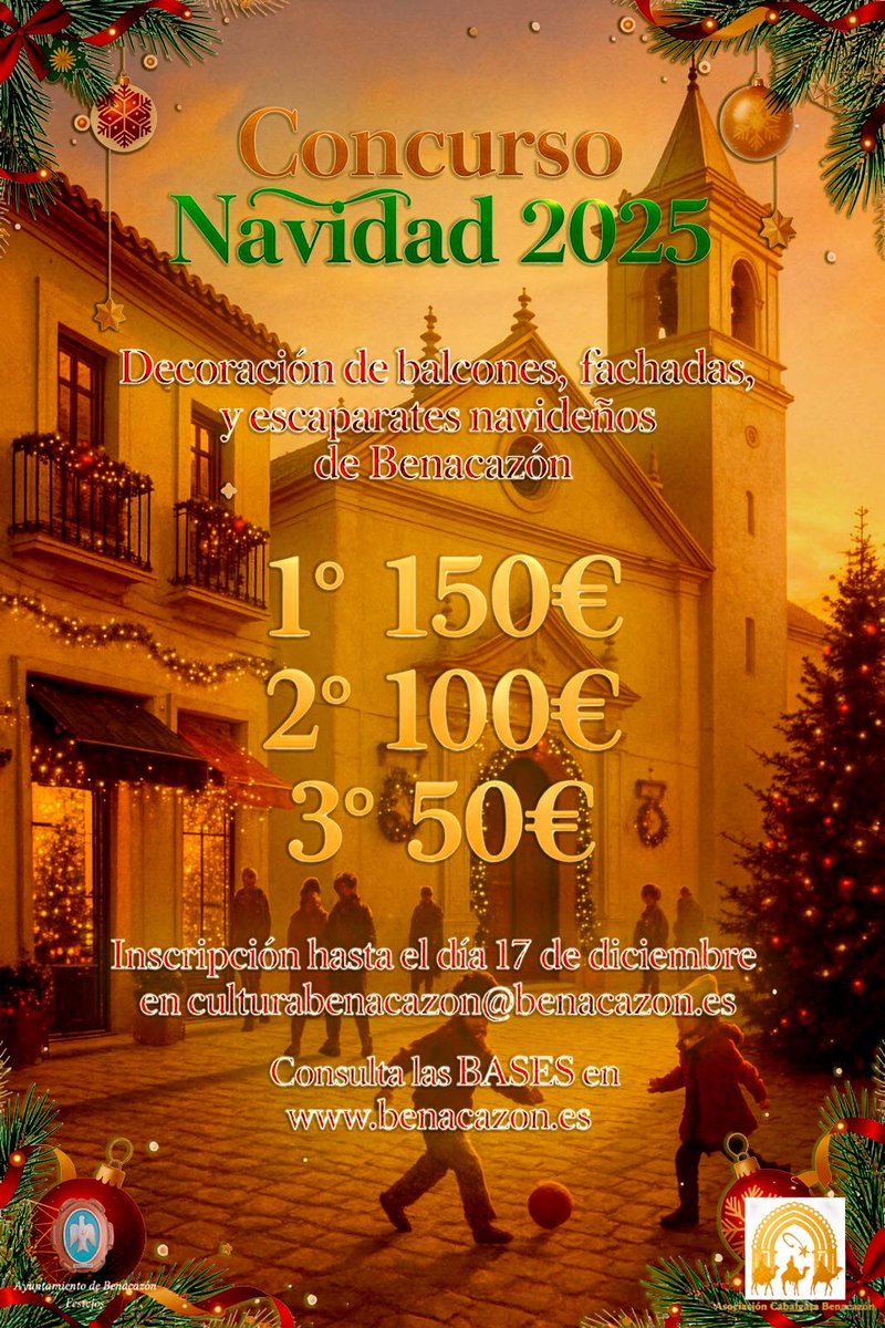 🔴"𝗖𝗢𝗡𝗖𝗨𝗥𝗦𝗢 𝗗𝗘 𝗗𝗘𝗖𝗢𝗥𝗔𝗖𝗜𝗢́𝗡 𝗗𝗘 𝗕𝗔𝗟𝗖𝗢𝗡𝗘𝗦, 𝗙𝗔𝗖𝗛𝗔𝗗𝗔𝗦 𝗬 𝗘𝗦𝗖𝗔𝗣𝗔𝗥𝗔𝗧𝗘𝗦 𝗡𝗔𝗩𝗜𝗗𝗘𝗡̃𝗢𝗦 𝗗𝗘 𝗕𝗘𝗡𝗔𝗖𝗔𝗭𝗢́𝗡 𝟮𝟬𝟮𝟱"
adminportales.a21provinciasevilla.es/administracion…
#navidadbenacazon #benacazon