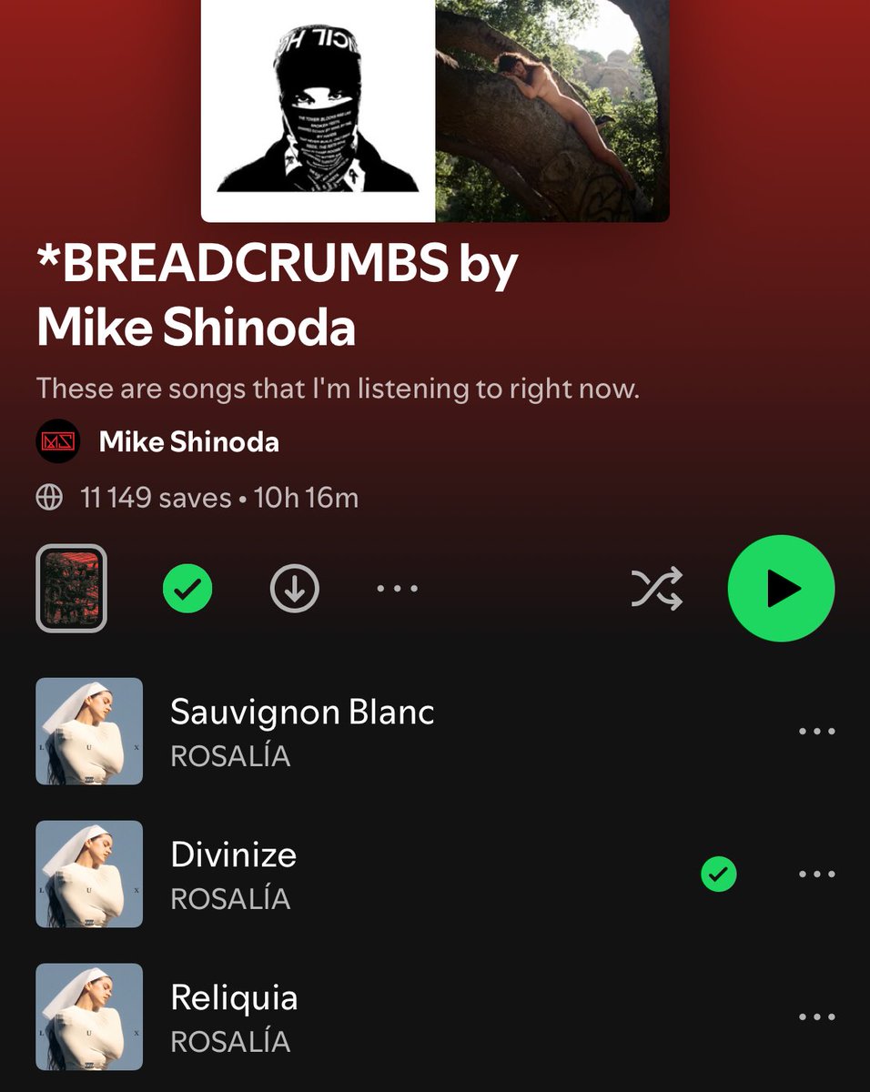 BroodingAnanas's tweet image. Mike adding new Rosalía to his BREADCRUMBS playlist?? hell to the fucking YES