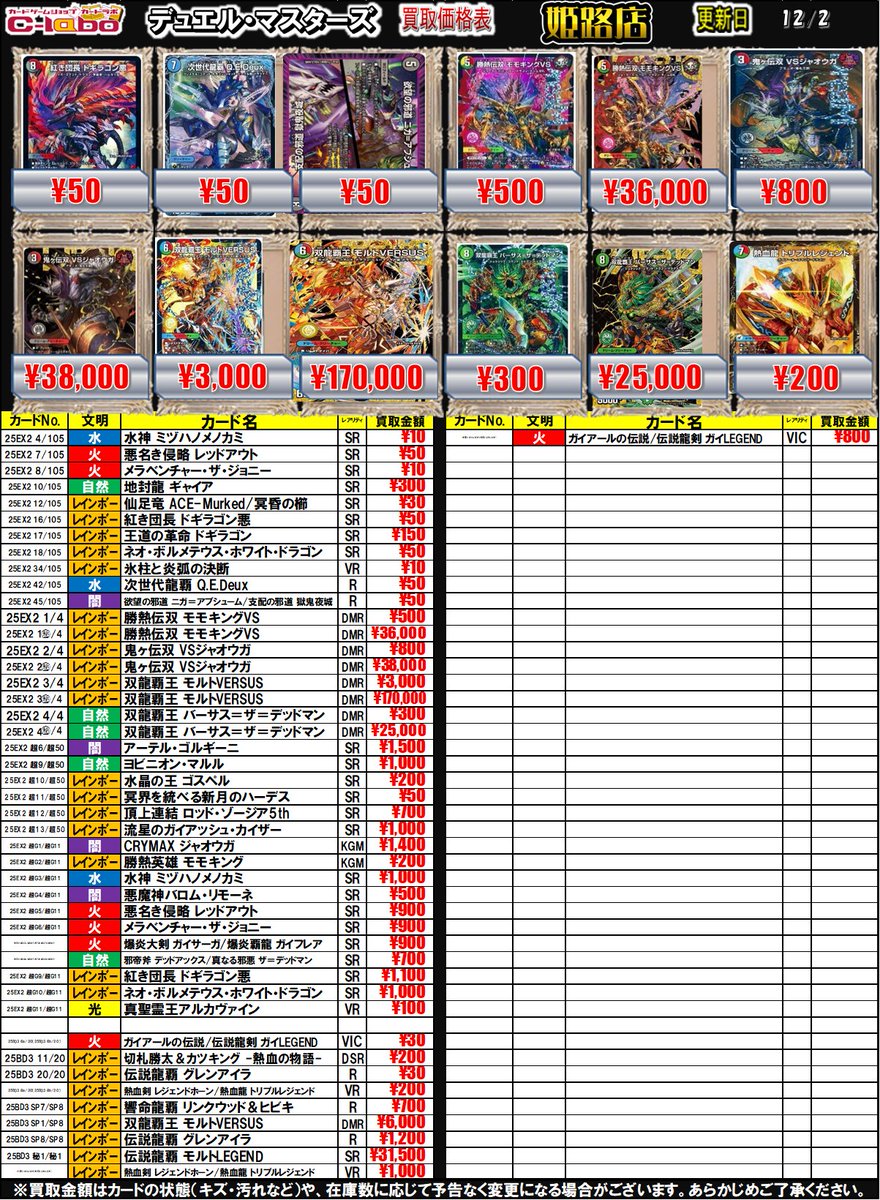 デュエルマスターズ 買取情報】 ❗❗❗買取情報❗❗❗ 「王道vs邪道