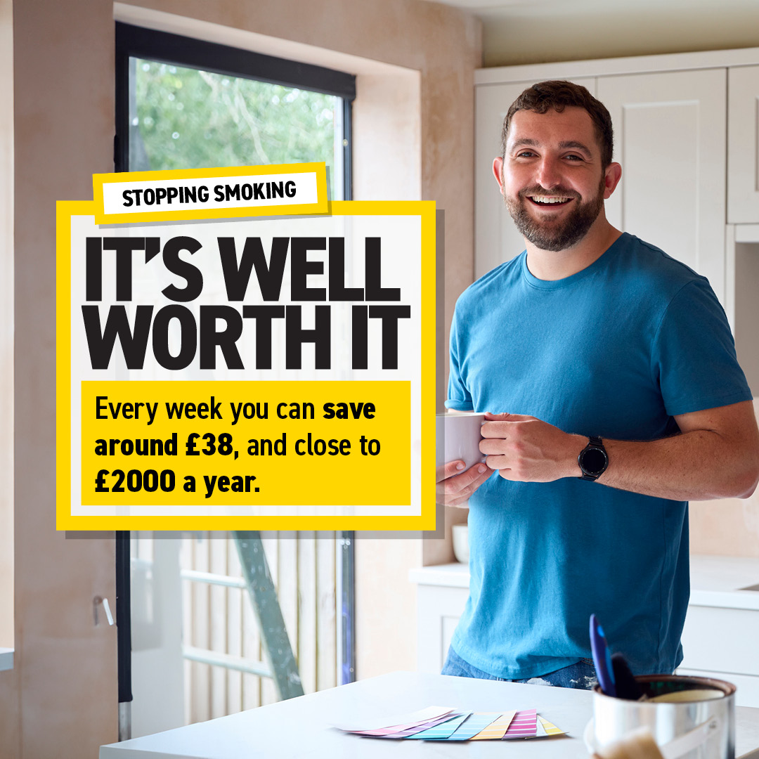 Kent_cc's tweet image. Not only is quitting smoking great for your health but also your finances!
💰If you quit smoking, every week you can save around £38, and close to £2,000 a year.
 🖱️To find out what free support is available to help you quit, visit kent.gov.uk/smokefree
#SmokefreeKent