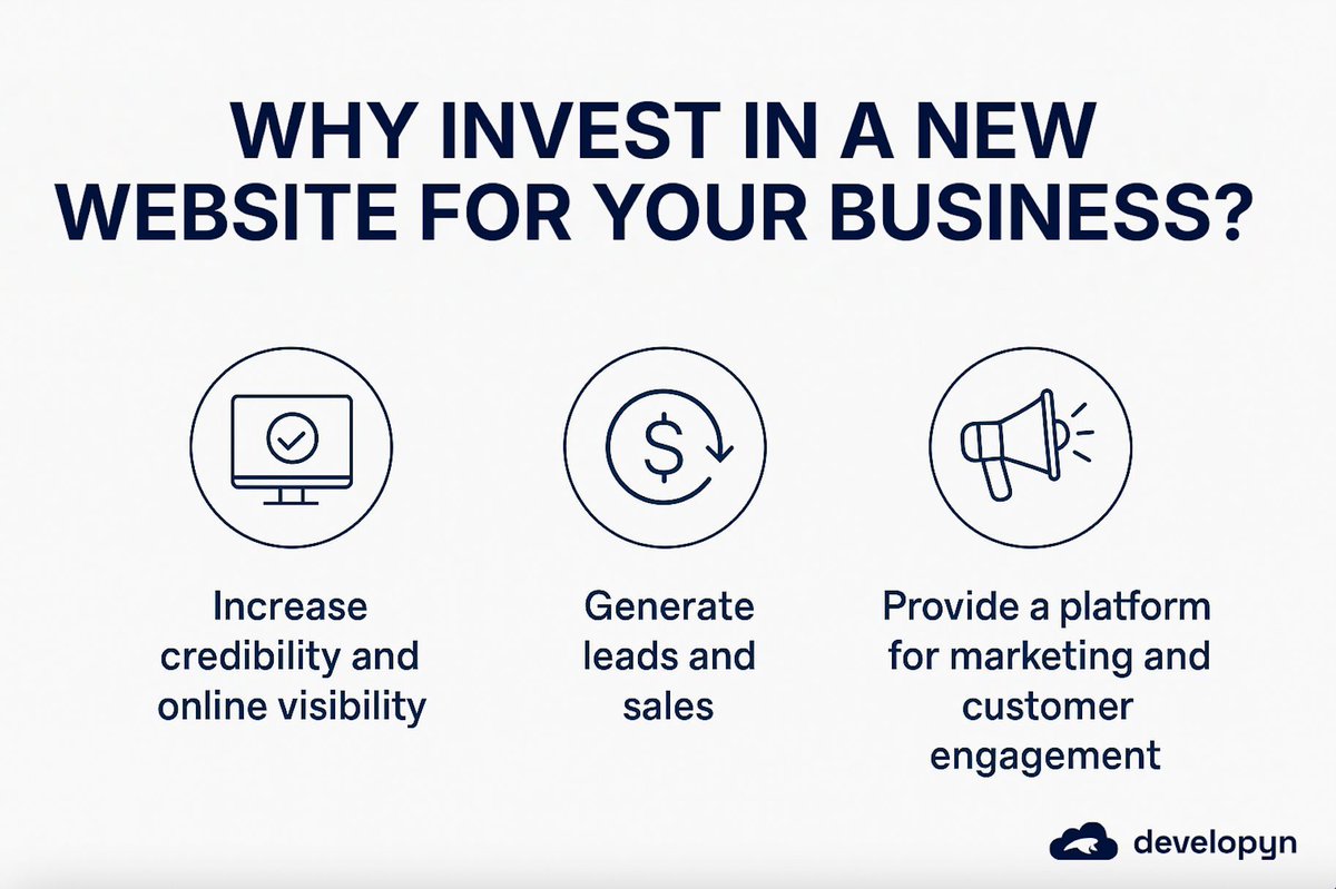 developyn's tweet image. 🌐 Your website isn’t just a digital brochure, it’s your hardest-working sales tool. Build trust, showcase your brand, and convert visitors into customers with a custom website from Developyn. developyn.com/services/custo… #WebDevelopment #BusinessGrowth #DigitalTransformation
