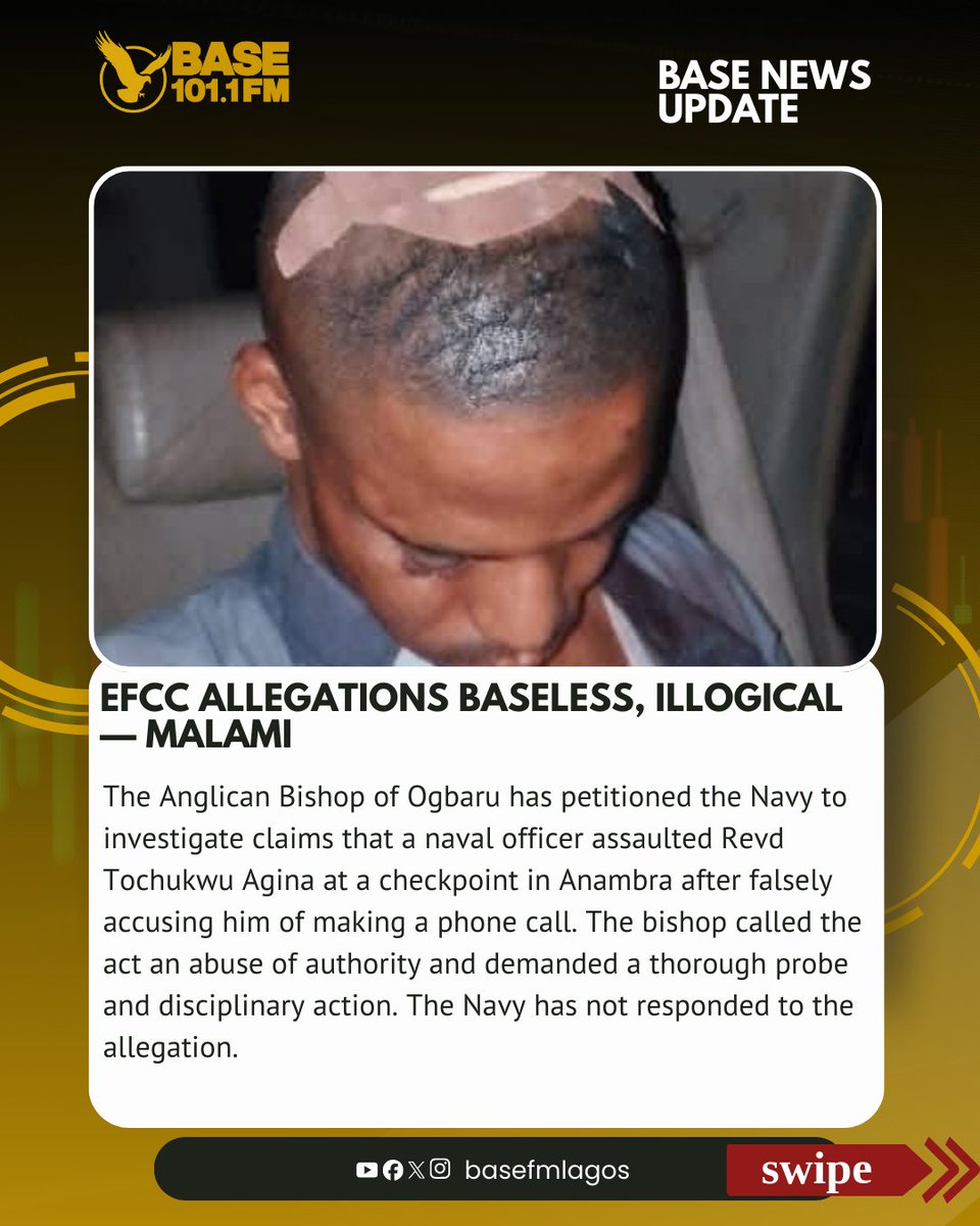 BaseFmLagos's tweet photo. Base FM News Update:
Stay in the loop! Get the latest headlines and what's happening now.
#basefmlagos #newsupdate #nigeria #politics https://t.co/11ITBmuGAc