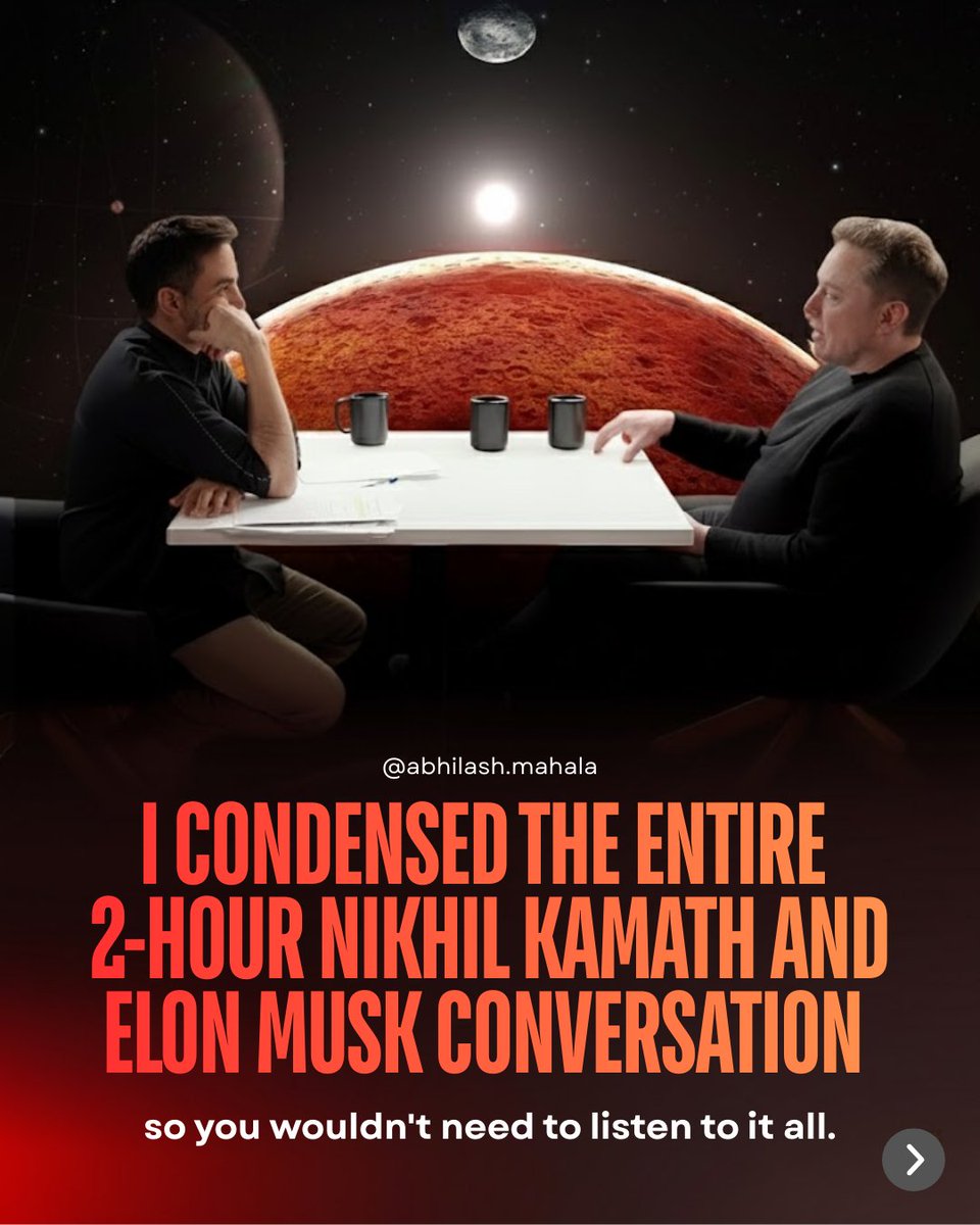 MahalaAbhilash's tweet photo. @elonmusk Decoding Elon Musk in 60 seconds. 

Check my pinned post for all 10 key takeaways.📌 https://t.co/feZm5ZVDLf
