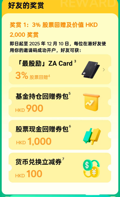 0x_Northland's tweet photo. 使用体验----总体使用za最多

先说结论

流程：bp（x）---za---支付宝港版---商家码  
特点：
单笔不限额  
无额外手续费（有的需要2%的外卡费）
秒到账

手续费：
1.bp---za  20u固定   适合大额  不能免
2.港币换人民币  1.1%     可以通过活动免

总结：大额资金或推特工资首选za

开通za别忘记几点
1.直接开通投资板块（否则影响后边手续费成本）只能香港开，回来开不了
2.记得开通za coin （可以回来开）（可赚钱）
3.分清楚za card的两种分类：最股励（返现股票）、最劲抽，并选择最适合自己的方式，各有优劣，最股励为固定反适合大额省时间的老师
4.记得查看优惠券，放置在探索--我的卡卷，有100港币消费即可，别浪费

以下详细

1.最股励、最劲抽两卡比较

最鼓励（主打股票回赠）
活动时间：2025.11.3–2026.6.30
2026.1.31 前享 2% 股票回赠
之后为 1%
新用户开户 30 天内额外 +1%
单笔消费 ≥10 HKD
前 50,000 名切换到“最鼓励”卡的用户，可拿 50% 额外回赠（需满足指定类目消费）

亮点：普通消费也能变股票，等于消费=投资

最劲抽（抽奖向）
活动时间：2025.1.1–2025.12.31
单笔 ≥10HKD 获抽奖机会
奖励包括：
高达交易额 200% 的回赠
百万劲抽券
商户券 / ZA 优惠券等

2.羊毛 （注意za coin 的活动可与上边卡的活动叠加）
绑定即送 500 Coin（价值 5 港币）
+
 验证邮箱 + 设置昵称再送 150 Coin
操作步骤很简单：
App → 账户 → ZA Coin

①打开链接 https://t.co/xCL2pxYNwN（手机号需与开户一致）

②获取 ZA Coin 号码

③回到 App 绑定

④在 ZA Coin 里验证邮箱 + 设置昵称领额外 150 Coin

⑤在“兑换现金”中把积分换成港币

一分钟到手，等于白捡早餐钱

图示：

如果去办记得填我邀请码：V38269 
咱俩都有奖励