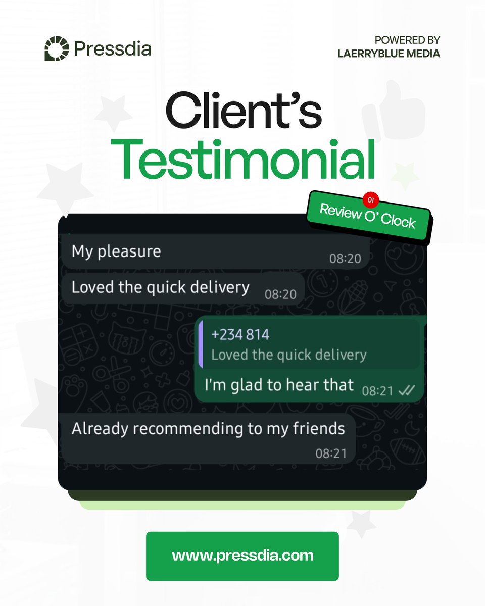 thepressdia's tweet image. If you’ve been looking for a reason to trust us, here it is. 
Nothing speaks louder than the words of a satisfied client.
Here’s what one of our amazing clients had to say about working with Pressdia