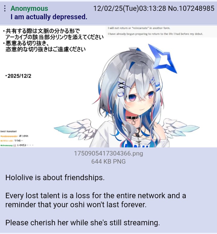 vt_takes3's tweet photo. Enjoy your oshi's while you can.

You never know when you'll have to say goodbye.

(submitted by anon) https://t.co/ZhVQQcpiov