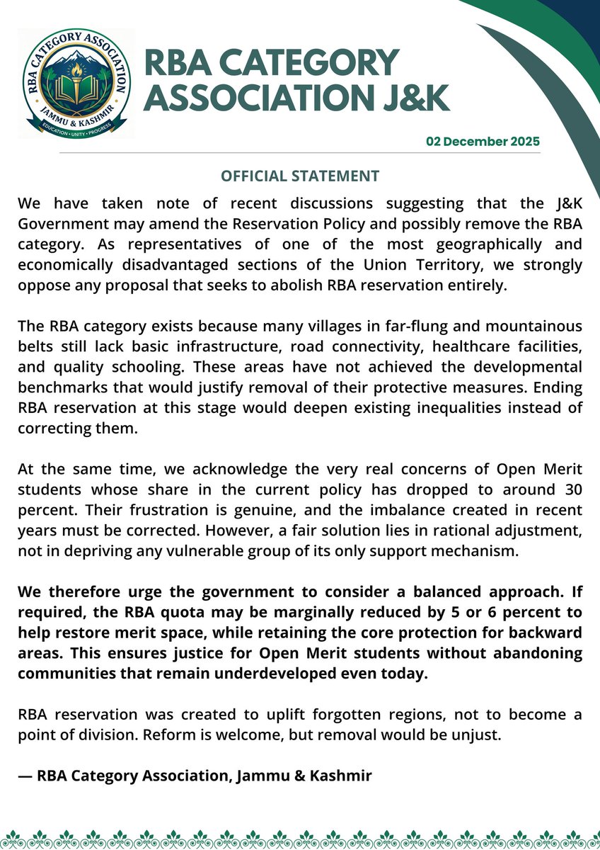 RBA Category Association J&K tweet media