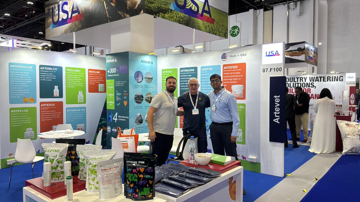 ArtevetLLC's tweet photo. Our time at VIV MEA 2025 in Abu Dhabi (25–27 Nov) was truly rewarding. Connecting with our partners from across the MENA and GCC region — and meeting many of their customers — helped renew relationships and spark new opportunities in this rapidly growing market. https://t.co/F86A0AuhOt