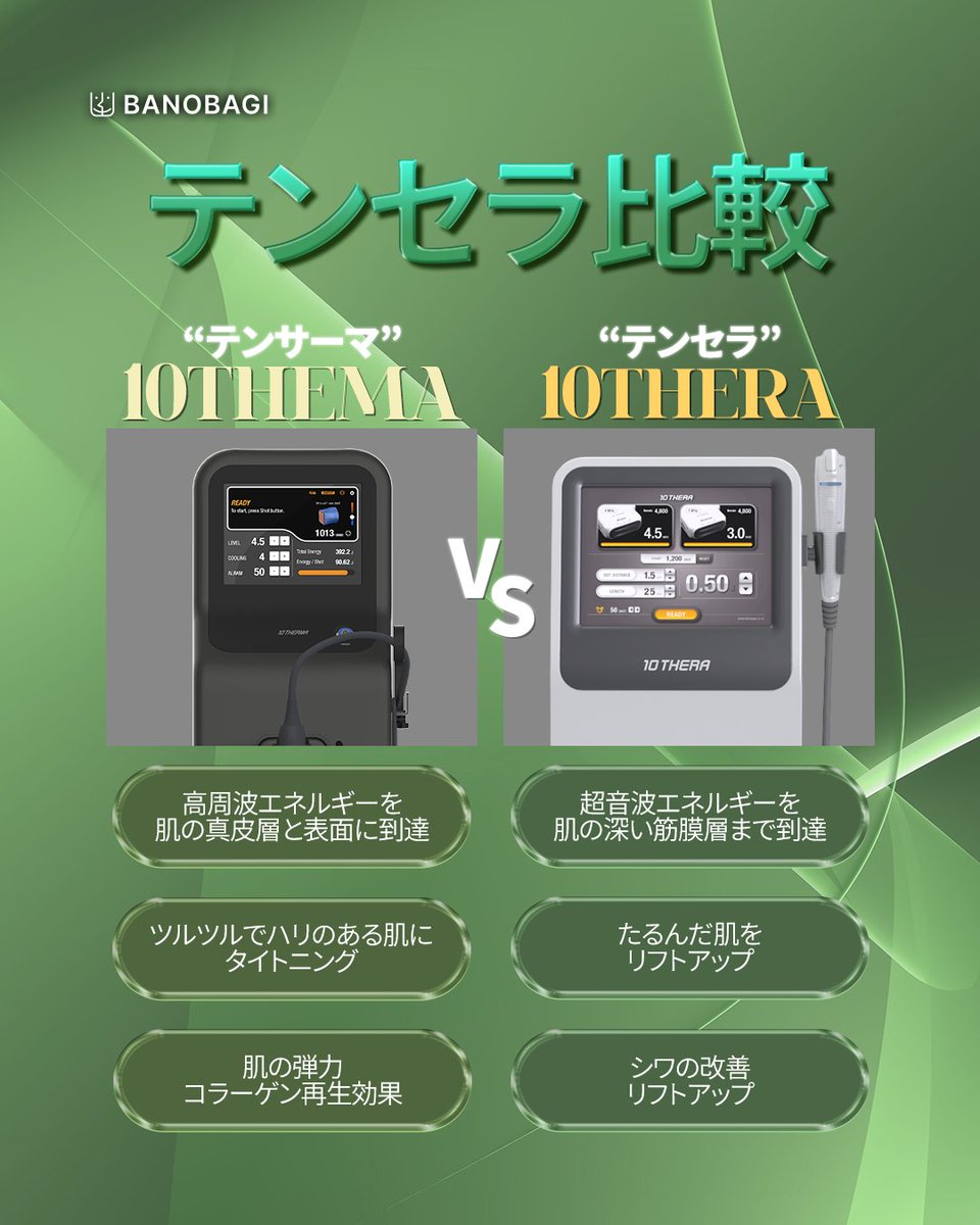 bnbgclinic_jp's tweet image. テンサーマとテンセラのご紹介！
高周波エネルギーを利用して肌の真皮層と表面に到着するのがテンサーマで、超音波エネルギーを肌の深い筋膜層まで届けてくれるのがテンセラになります✨

お問い合わせは公式LINEまで
 ▶lin.ee/MXQhAV2 
#バノバギ #江南 #韓国美容