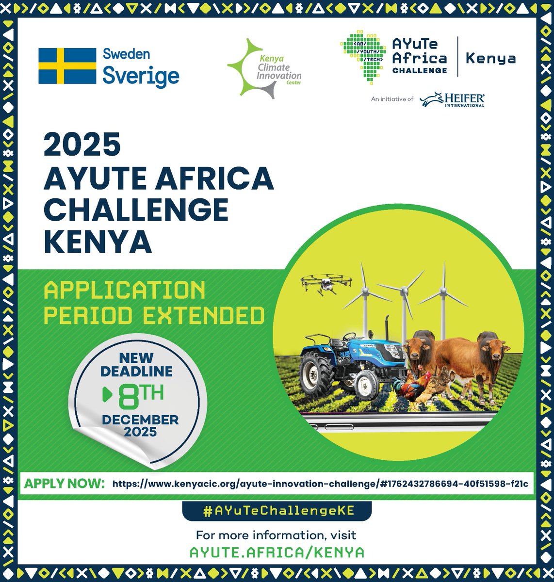 HeiferKenya's tweet photo. ๐ช๐ฒโ๐๐ฒ ๐ต๐ฒ๐ฎ๐ฟ๐ฑ ๐๐ผ๐!
We are delighted to announce that we have extended the application period for the 2025 #AYuTeChallengeKE to ๐ ๐ผ๐ป๐ฑ๐ฎ๐, ๐ด๐๐ต ๐๐ฒ๐ฐ๐ฒ๐บ๐ฏ๐ฒ๐ฟ ๐ฎ๐ฌ๐ฎ๐ฑ, ๐ญ๐ญ:59 ๐ฃ๐ . Don't miss out!#AgTechGenerationRising
โณ Apply now๐: https://t.co/AAs1nwSC8N https://t.co/U3fOdCH2H1