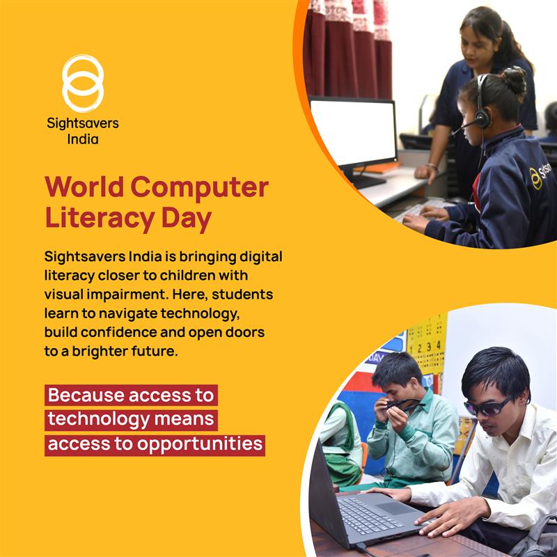 SightsaversIN's tweet image. This World Computer Literacy Day, we’re celebrating inclusive digital learning. Through Inclusive Education programme, Sightsavers India is supporting children with visual impairment with essential digital skills.