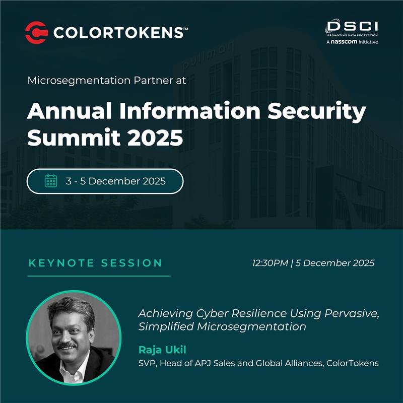 ColorTokensInc's tweet image. We’re counting down to #AISS2025, and the excitement is real!
Visit us tomorrow at Booth #9 to witness the Xshield Enterprise #Microsegmentation Platform in action. Book a meeting now: bit.ly/4p7kVRa
#cio #cisos #BeBreachReady #CyberSecurity #Zerotrust #CyberResilience