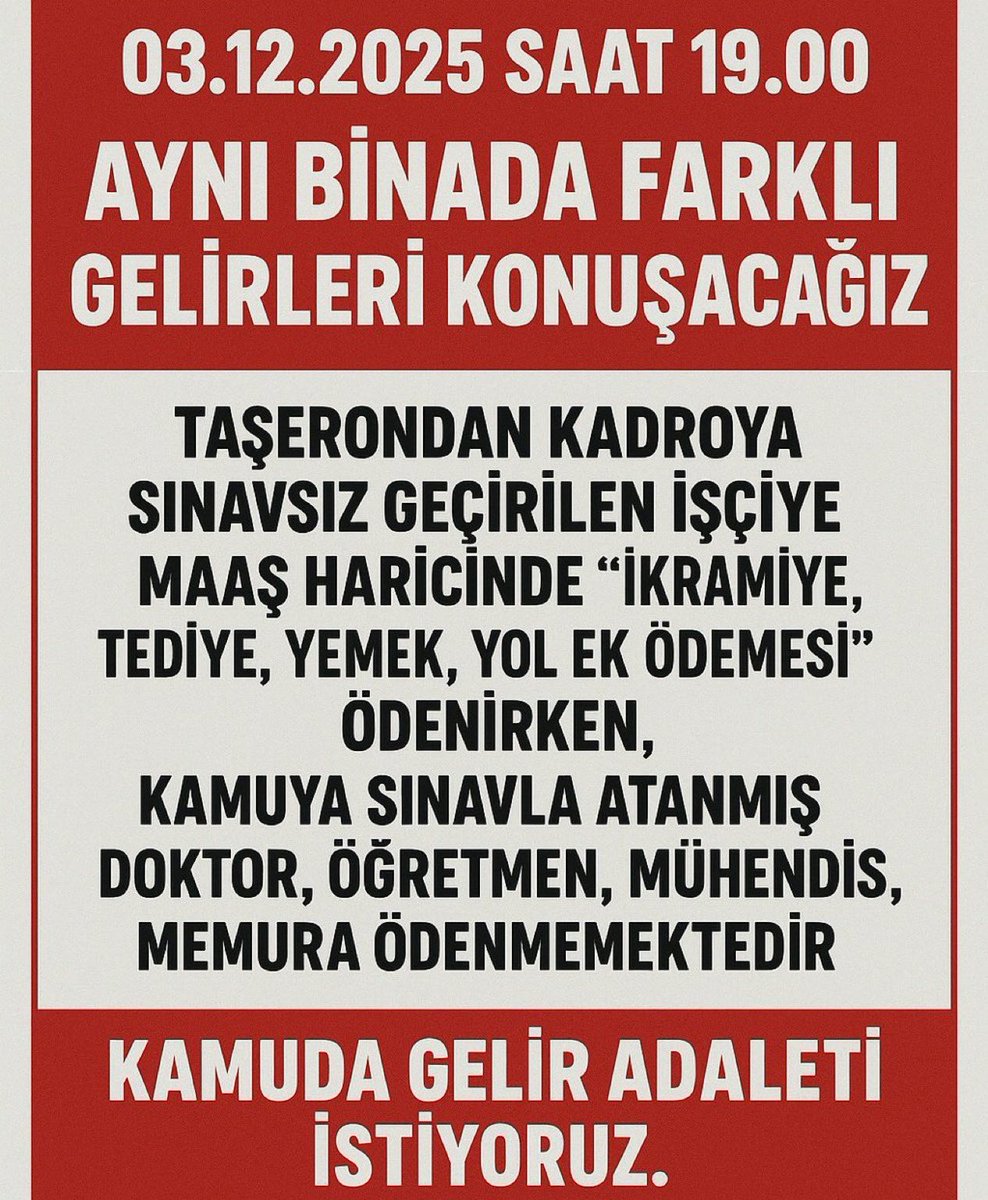 Mühendis , polis , öğretmen , hemşire , ebe , infaz koruma , zabıt katibi , doktor vs tüm memurlar olarak meclisin sadece bir gün  olsun memura çalışmasını isteyeceğiz .