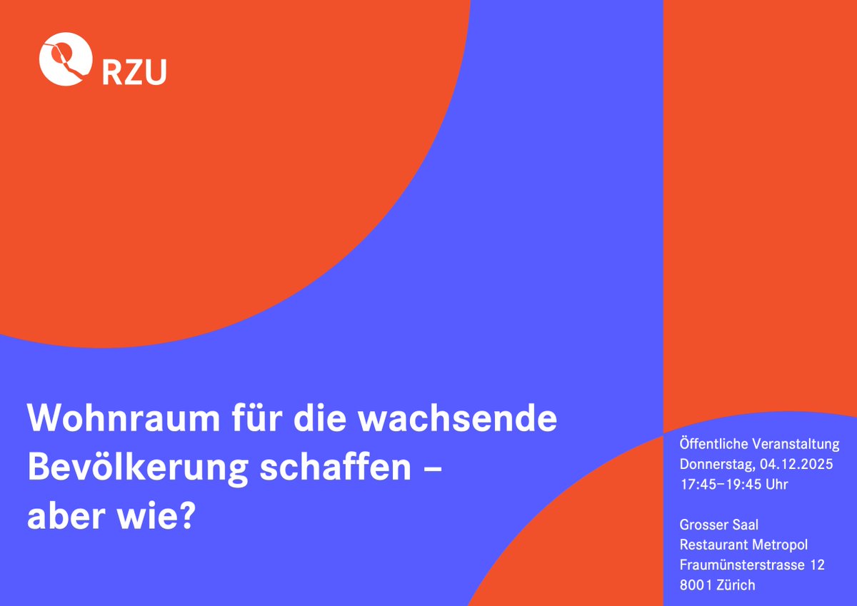 Diesen Donnerstag: Wohnraum für die wachsende Bevölkerung schaffen – aber wie? An der öffentlichen Veranstaltung der RZU vom 04.12.2025 stellt Gerlinde Theunissen (Sotomo) zentrale Resultate der Studie «Wohnraum für Zürich und die Schweiz» vor. Im Anschluss daran diskutiert ein