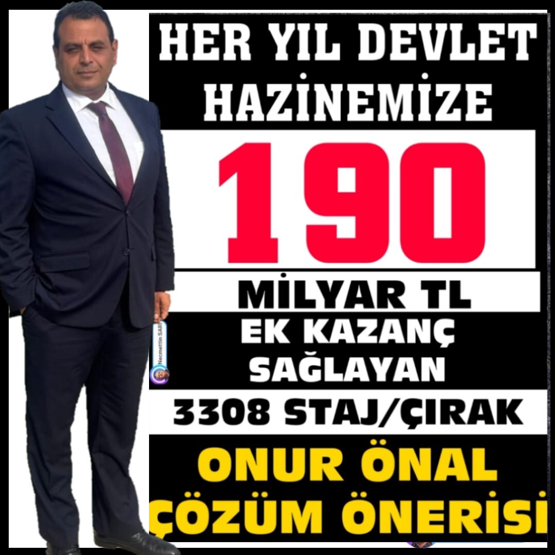 24
Çözümsüz kalan bir mağduriyet Türkiye yüzyılına yakışmıyor. Devletimize gelir getiren <a href="/Onuronal_/">Onur Önal</a>  çözüm raporunu arz ediyoruz.
<a href="/RTErdogan/">Recep Tayyip Erdoğan</a> 
<a href="/dbdevletbahceli/">Devlet Bahçeli</a>
<a href="/_cevdetyilmaz/">Cevdet Yılmaz</a> 
<a href="/memetsimsek/">Mehmet Simsek</a> 
<a href="/isikhanvedat/">Prof. Dr. Vedat Işıkhan</a> 
<a href="/Yusuf__Tekin/">Yusuf Tekin</a> 
Eğer Eğitimse
#StajyerÇıraklarNedenİşKazasıGeçirir