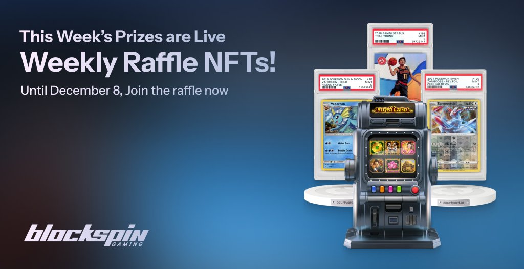 🎉 SILVER SLOT NFT in the Weekly Raffle! 🎉

🎁 We're raffling 1x Silver Slot NFT from SpinCity Tycoon + <a href="/PSAcard/">PSAcard</a>-graded NBA and Pokémon Card NFTs from <a href="/Courtyard_io/">Courtyard.io</a>!

🚀 Play @BlockSpinGaming now for FREE and join the Weekly Raffle!