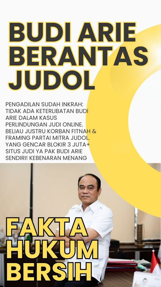Opini publik harus lurus Kasus judol putusan inkrah keluar Budi Arie bersih Ia adalah korban 'serangan' politik pihak yang terganggu Siapa lagi Narasi BudiArie Berantas Judol adalah nyata bukan omong kosong Tunjukkan Fakta Hukum Bersih 🔥