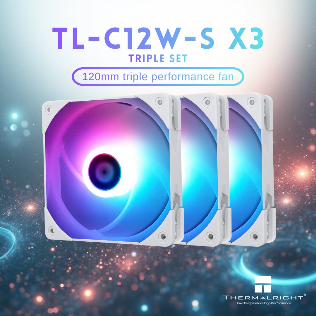 berliancom's tweet image. Putihnya elegan, performanya ganas. ✨
TL-C12W-S X3 ARGB paket triple fan yang bikin PC kamu makin dingin &amp;amp; standout. Cahayanya lembut, airflownya kuat, dan tampilannya buat PCmu lebih elegan lagi !
.
#thermalright #ptbct #berliancom #rakitpc #fancasing