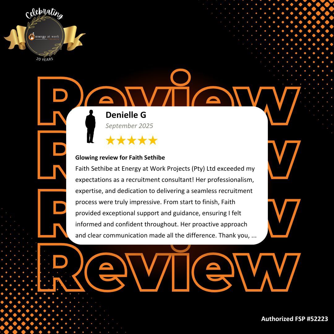 EAW_Projects's tweet image. A truly glowing review for an exceptional recruiter
We’d love to hear from you: g.page/r/CZzXcLpexHLi…

#EnergyAtWorkProjects #EAWP #PassionForPeople #TalentExperts #ClientExperience #RecruitmentExcellence #RecruitmentWithHeart #PositiveImpact #HumanConnection #HelloPeterReview