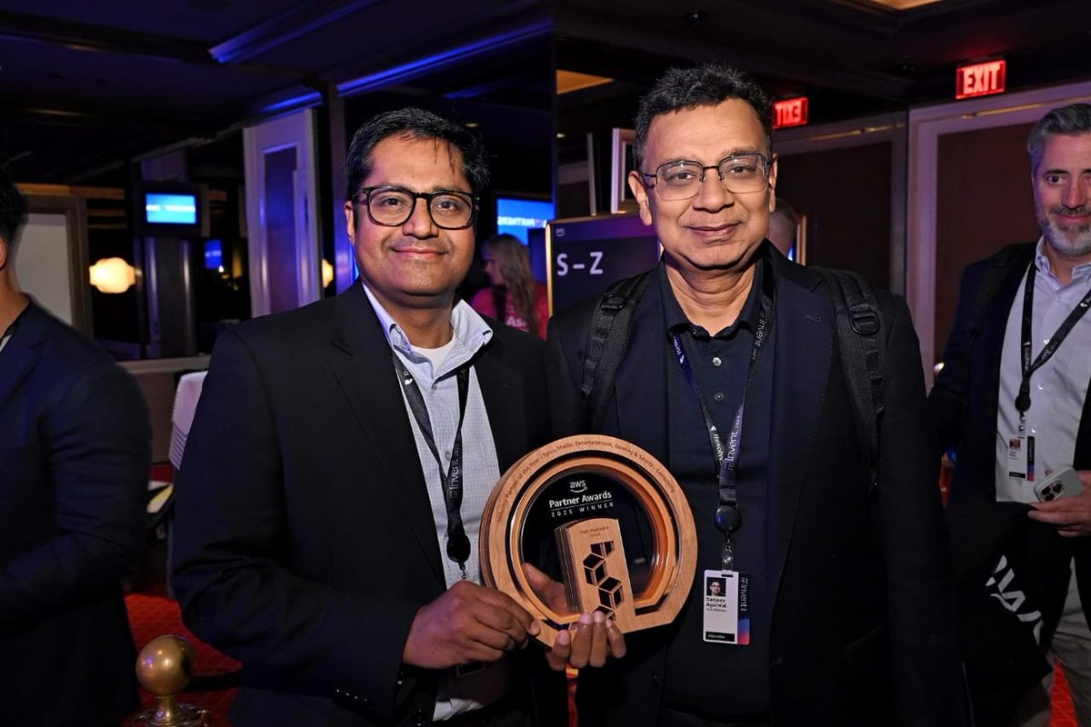 tech_mahindra's tweet image. We’re delighted to share that @tech_mahindra has been recognized as the Amazon Web Services (AWS) Industry Partner of the Year for #Telco, Media, Entertainment, Gaming &amp;amp; Sports globally at AWS re:Invent 2025. This marks our third consecutive Partner of the Year award!

This…