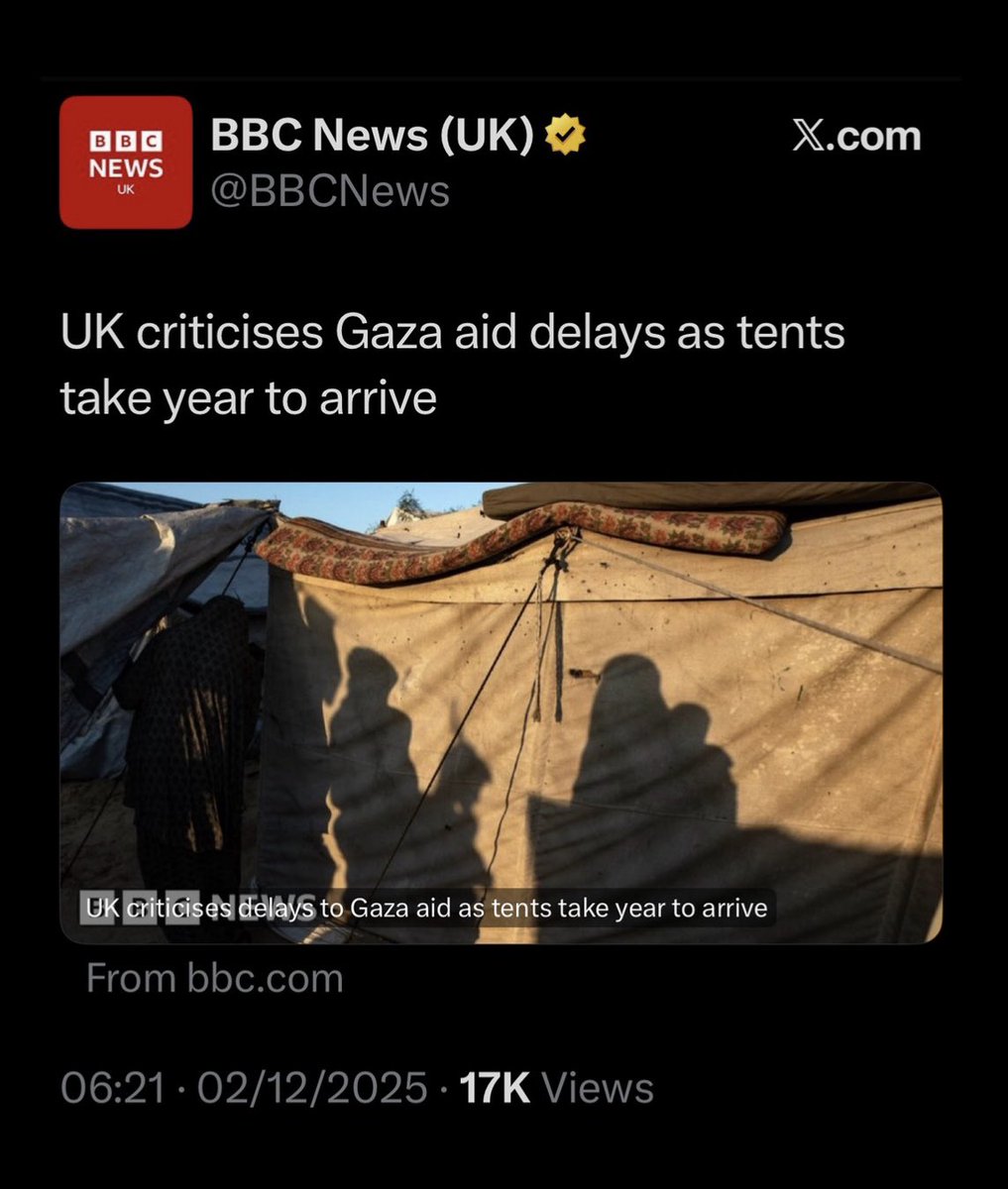 LetsStopC9's tweet image. The UK and @BBCNews can criticise the tents for taking their time, just as long as they don’t mention Israel and its aid blockade…The cogs of Zionism on full display.