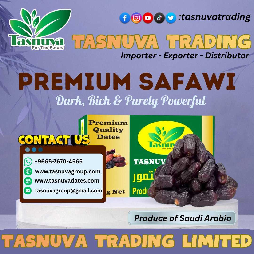 tasnuvatrading's tweet image. প্রিমিয়াম সাওয়াই খেজুর - সরাসরি মরুভূমির সেরা খেজুর, এখন আপনার হাতের নাগালে। 
অর্ডার করতে এখনই যোগাযোগ করুন:
📞 ফোন: 01902-422280
🌐 ওয়েবসাইট: tasnuvadates.com 

 #SafawiDates #HealthySnack #PremiumQuality #NaturalEnergy #RamadanEssential #DatesMix#Superfood
