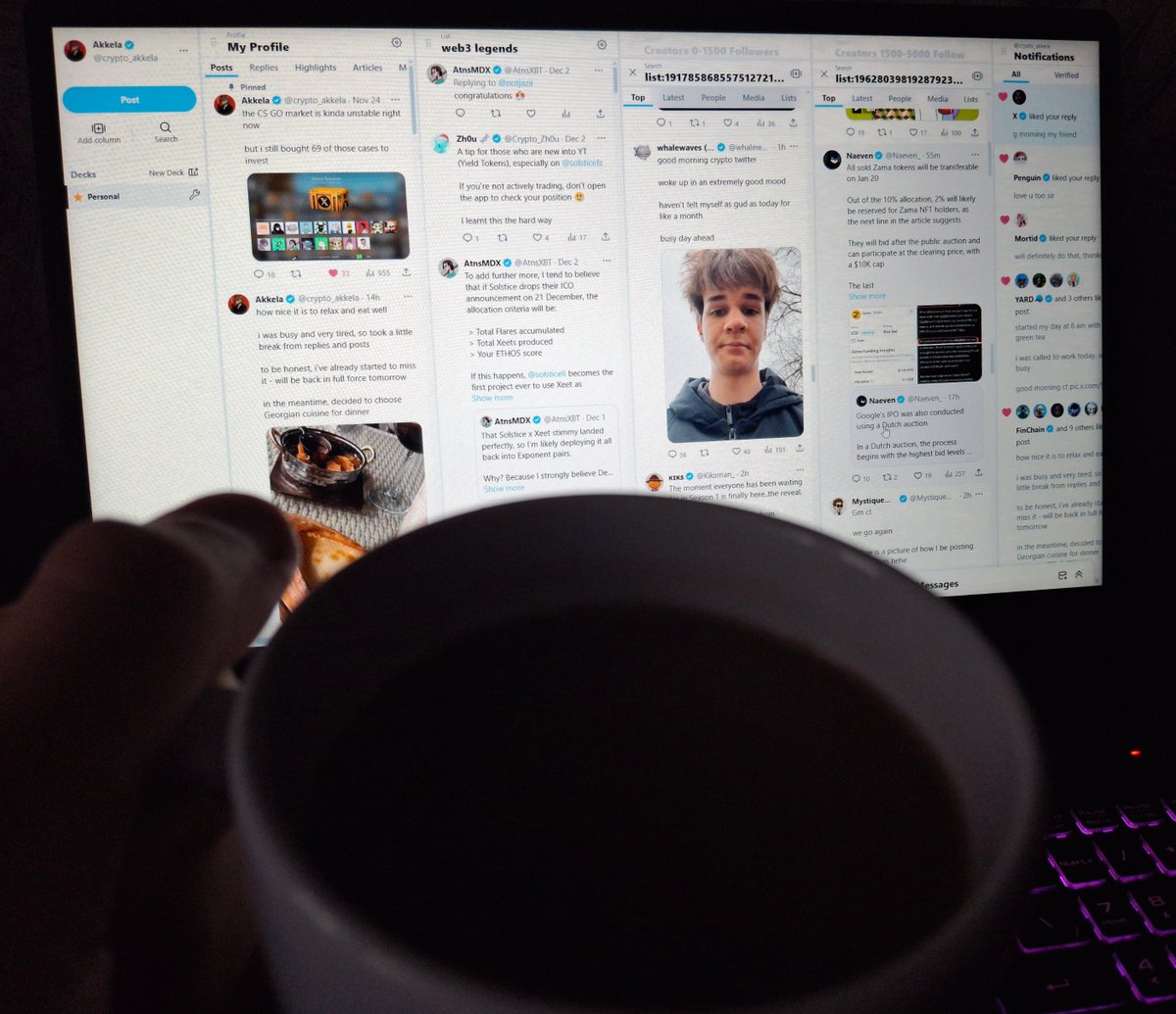 as usual, started my day with a cup of cocoa and X Pro

the best start to the day you could imagine

good morning ct fam