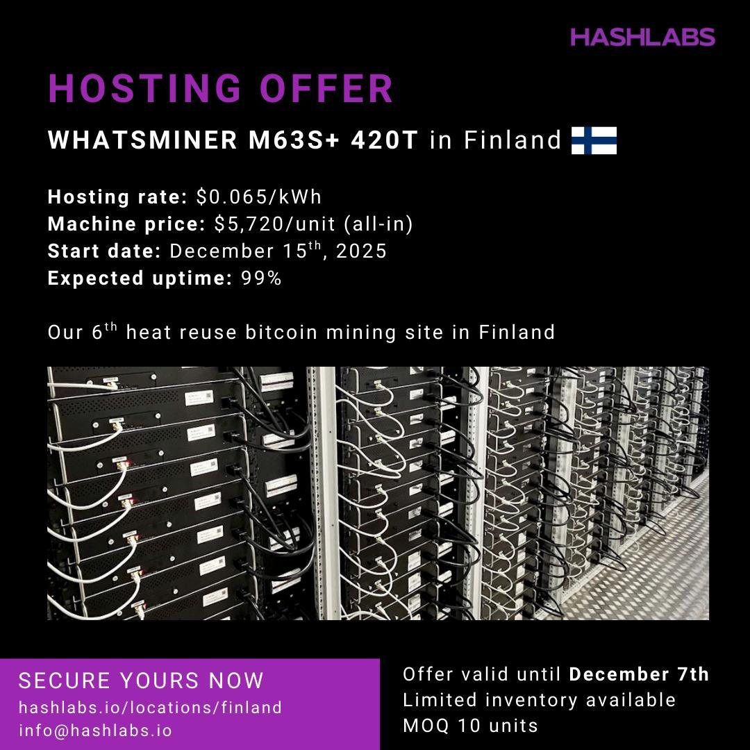 HashlabsMining's tweet image. This might just be the best offer in the mining world currently: Heat whole cities in Finland while mining the best asset in the world: Bitcoin 🇫🇮🔥
