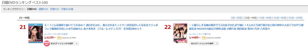 ＼本日特典版情報解禁／

▶日間 DVD 22位(12/02)
(*生写真3枚（300名様）)
al.fanza.co.jp/?lurl=https%3A…

【BD版】
al.fanza.co.jp/?lurl=https%3A…

▾動画▾
al.fanza.co.jp/?lurl=https%3A…

#小野六花 #純白彩永 #松本いちか #八木奈々 #PR
<a href="/onorikka/">小野六花</a> <a href="/mashiro__sana/">純白彩永</a> <a href="/mashiro_sana2/">さなたん</a> <a href="/MatuMoto_Ich1ka/">松本いちか</a> <a href="/yaginana0903/">八木奈々</a>