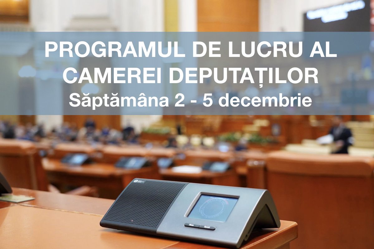 cdep_ro's tweet image. 🗓 Săptămâna 2–5 decembrie la Camera Deputaților

#cdep #program #decembrie2025