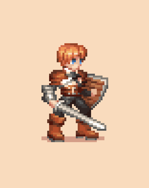 Every hero starts somewhere… this young squire is ready for his first adventure.
Drawn by our talented artist <a href="/IPastSimplee/">Caemnn</a> 
#pixelart #indiegames