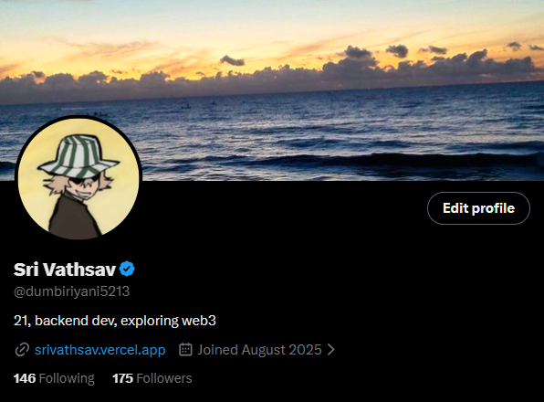 dumbiriyani5213's tweet image. Trying to hit 500 before the year ends(2026 mein toh duniya khatm h)
Drop a comment about what you do and let&apos;s connect ✋
Checking all replies
RTs appreciated