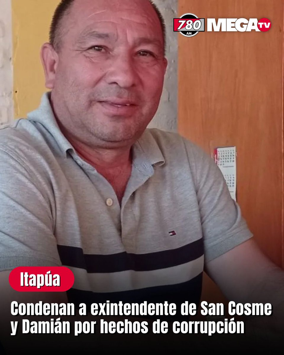 780AM's tweet image. ITAPÚA: CONDENAN A EXINTENDENTE DE SAN COSME Y DAMIÁN POR HECHOS DE CORRUPCIÓN‼️

📢La agente fiscal Irené Raquel Bordón, de la Fiscalía Zonal de Coronel Bogado, representó al Ministerio Público en el juicio oral y público que afrontó el exintendente de San Cosme y Damián, Aníbal…