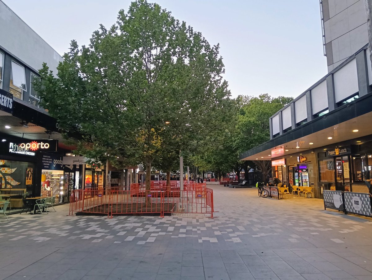 Looking good! But it would really be perfect with a large, ugly, privately-owned enclosure in the middle of the thoroughfare