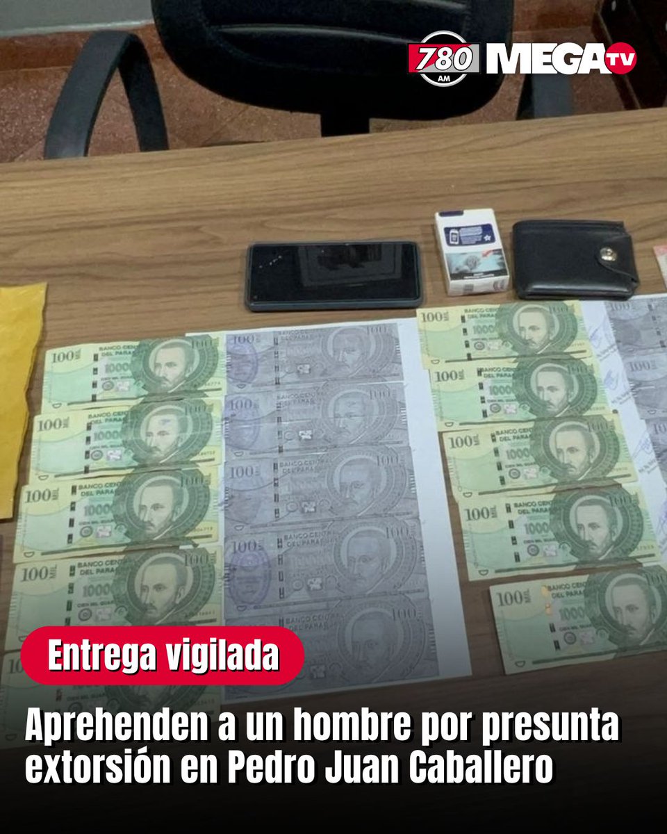 780AM's tweet image. ENTREGA VIGILADA: APREHENDEN A UN HOMBRE POR PRESUNTA EXTORSIÓN EN PEDRO JUAN CABALLERO 💸

📌La agente fiscal Reinalda Palacios, de la Unidad Especializada Antisecuestro, junto con personal policial del Departamento Antisecuestro de la Policía, llevó adelante una entrega…