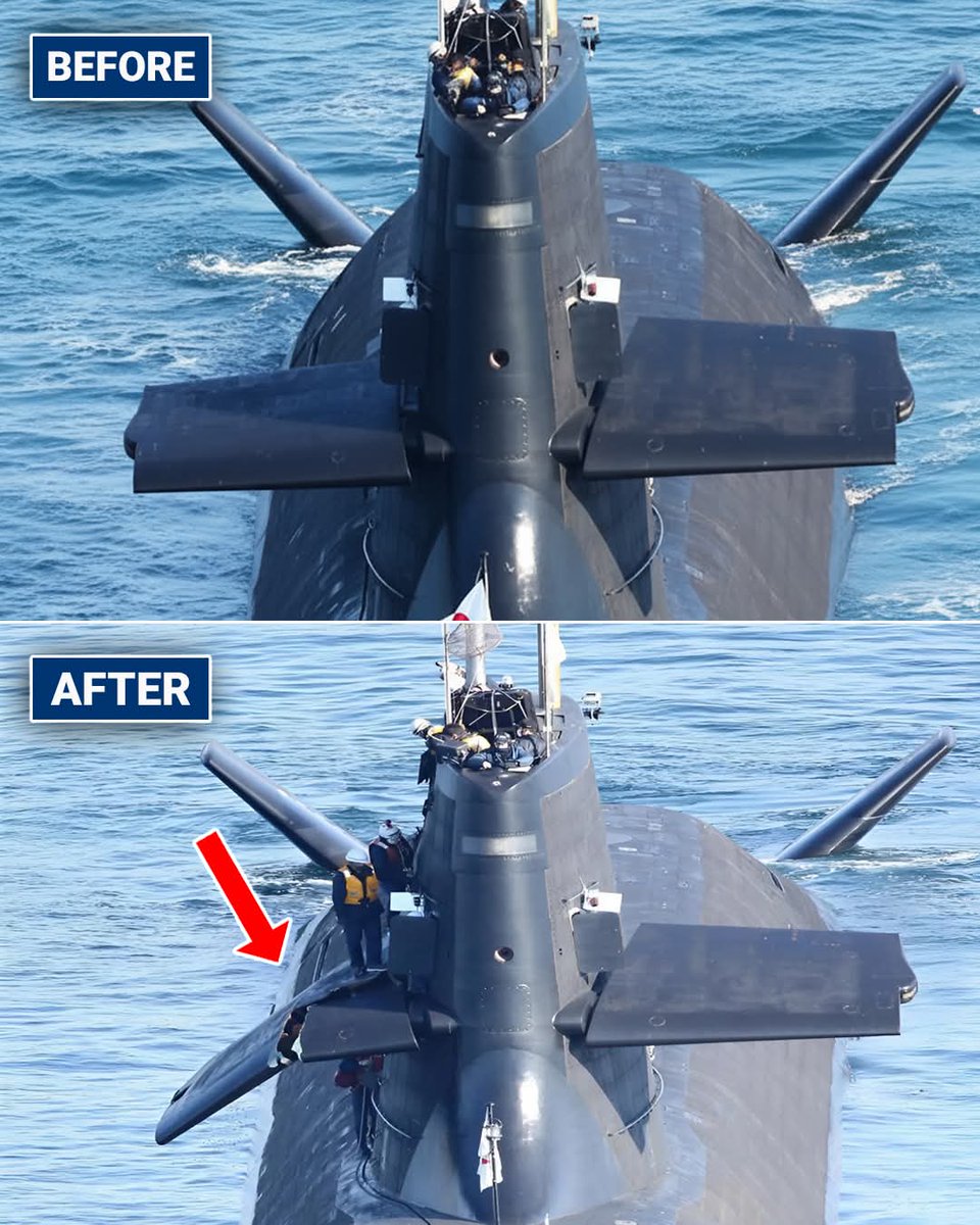 TRUFAULT's tweet photo. JS Soryu (SS-501) tras la colisión con un Buque que transportaba grano.
Las 📸 del antes y el después muestran al JS #Soryu de la Fuerza de Autodefensa de Japón (JMSDF) tras su colisión con Ocean Artemis el 8 de febrero de 2021.
🇯🇵⚓️
#accodente #naval #Historia #Mar #Aramada https://t.co/uJduaadpTN