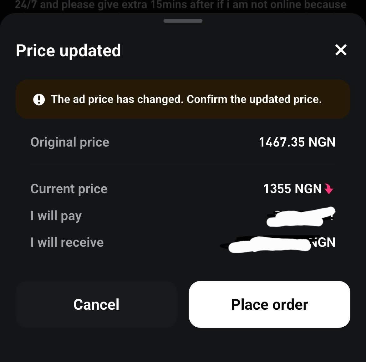 Thank you, Bitget, for this update.

Some Bitget P2P merchants have been manipulating prices. When you try to sell your USDT, the rate displayed on the merchant’s advert suddenly changes the moment you place the order, creating a huge gap that leaves sellers with unexpected