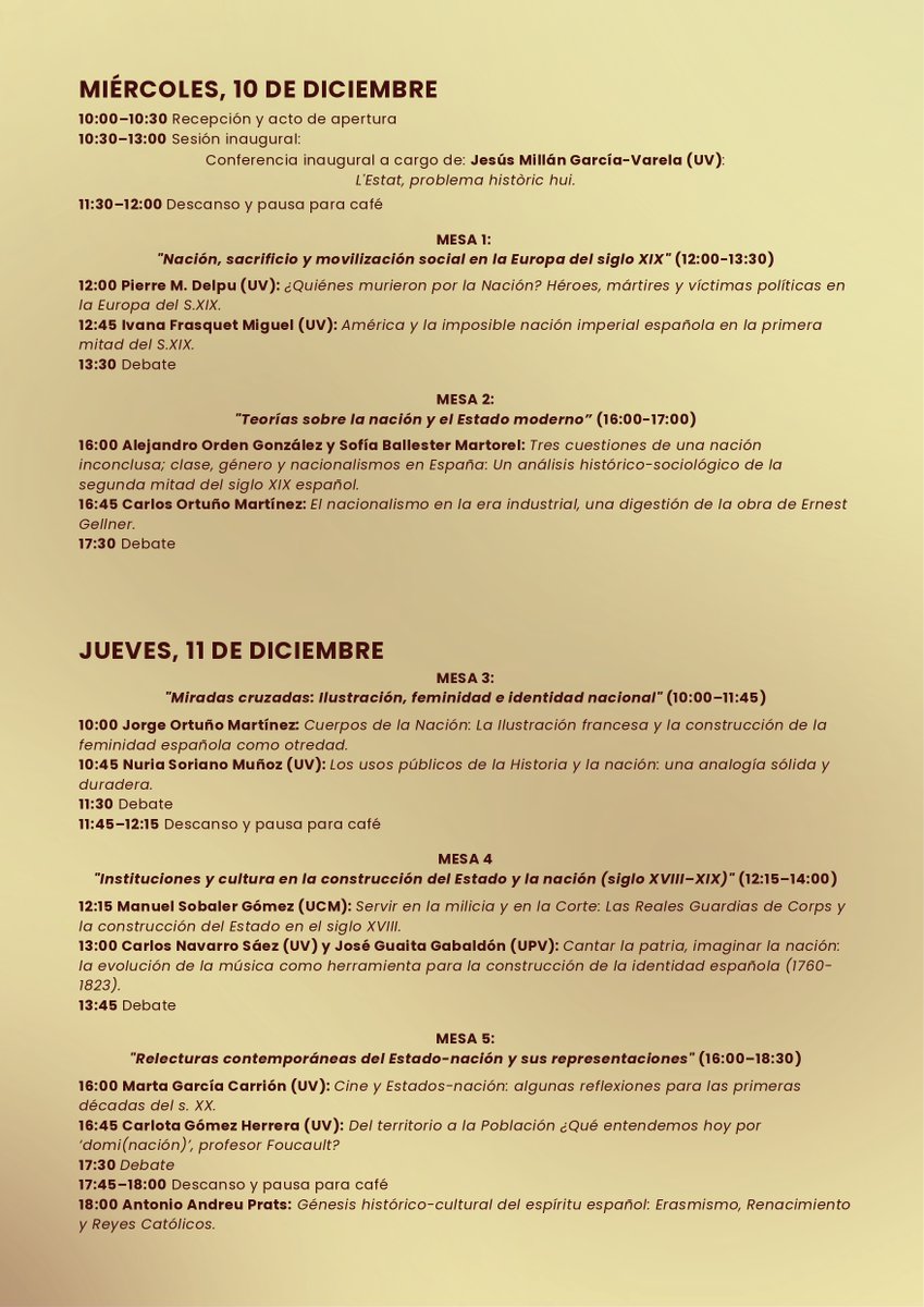 NuriaSorianoMu's tweet image. ¡Apuntad📅! Muy 🔜 tendremos el congreso &quot;La construcción del Estado y la Nación: Nuevas perspectivas desde el género, la racialidad y la interdisciplinariedad,&quot; una iniciativa de nuestros estudiantes 🧡 Quiero dar las gracias a los organizadores y especialmente a Jorge Ortuño 🙏