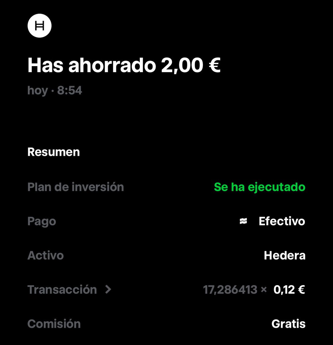 juancaa__'s tweet image. +17,2 $HBAR DCA 2€/week
#Hedera #Hashgraph